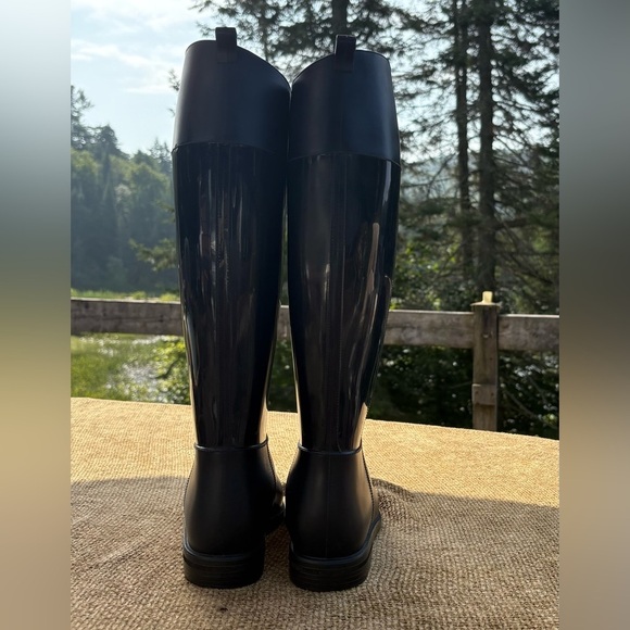 MARCCAIN Navy Blue Rain Boots - Knee-High Style Size 39 (8.5 - 9) - Picture 3 of 12